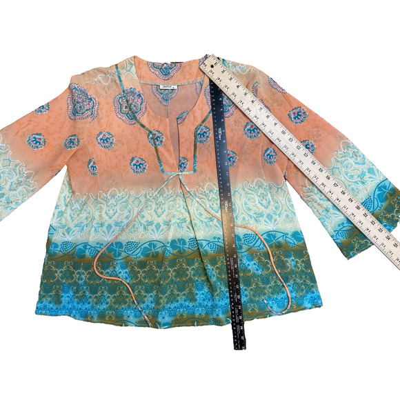 JAIPUR Blouse Womens Size XL Bohemian Festival Pullover Loose Lightweight Shirt - Picture 5 of 9